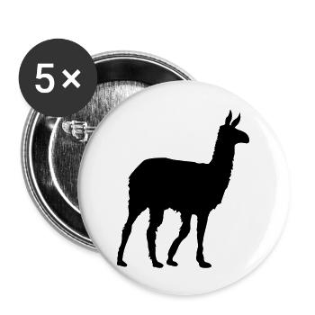 lama - Buttons groß 56 mm (5er Pack) - Weiß - Vorne