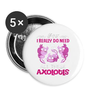 Axolotl - Lot de 5 grands badges (56 mm) - blanc - Devant