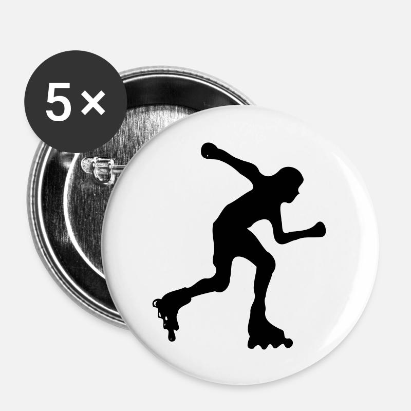 inlineskating - Buttons large 2.2''/56 mm (5-pack) - white