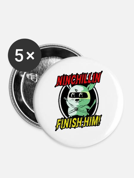 Chinchilla - Buttons groß 56 mm (5er Pack) - Weiß