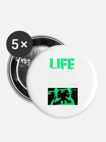 Chinchilla - Buttons groß 56 mm (5er Pack) - Weiß
