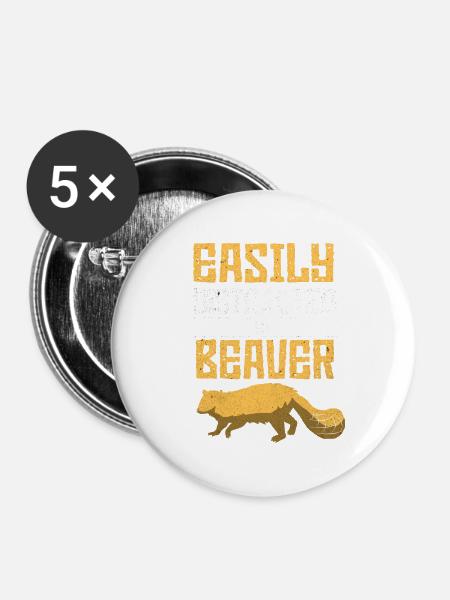 Biber - Buttons groß 56 mm (5er Pack) - Weiß