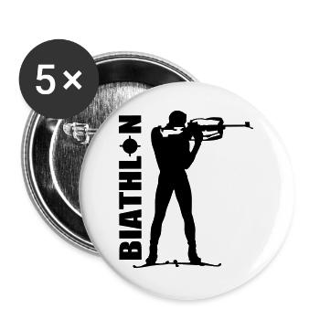 Biathlon - Buttons groß 56 mm (5er Pack) - Weiß - Vorne