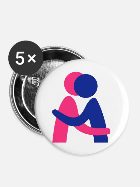 Hug - Buttons groß 56 mm (5er Pack) - Weiß