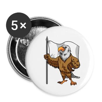 Proud Eagle with Peace Flag Bald Eagle - Buttons large 2.2''/56 mm (5-pack) - white - Front