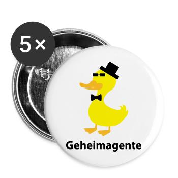 Geheimagente - Buttons groß 56 mm (5er Pack) - Weiß - Vorne