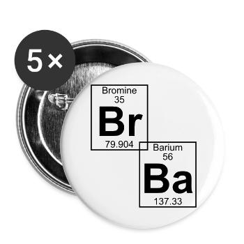 Br-Ba (brba) - Full - Lot de 5 grands badges (56 mm) - blanc - Devant