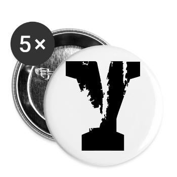Y - Buchstabe - Buttons groß 56 mm (5er Pack) - Weiß - Vorne
