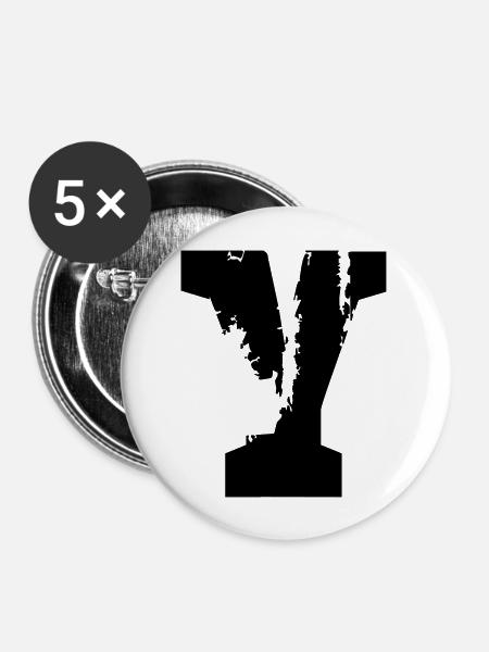 Y - Buchstabe - Buttons groß 56 mm (5er Pack) - Weiß