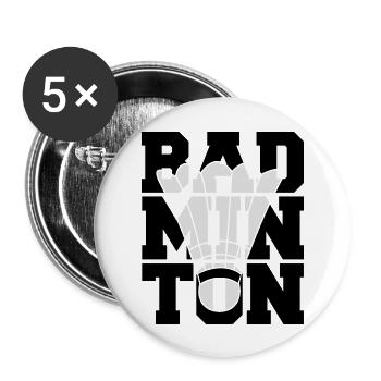 Badminton Logo Design - Buttons large 2.2''/56 mm (5-pack) - white - Front
