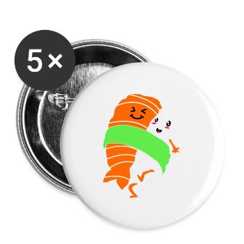 Sushi Go Riz Japon Tokyo Miso Nigiri Maki Udon - Lot de 5 grands badges (56 mm) - blanc - Devant