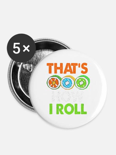 Sushi - Buttons groß 56 mm (5er Pack) - Weiß