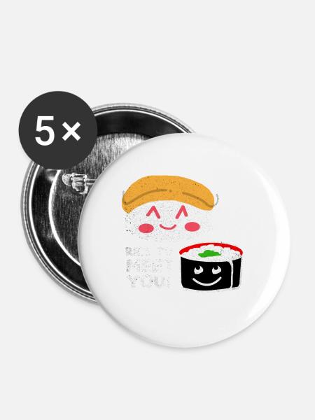 Sushi - Buttons groß 56 mm (5er Pack) - Weiß