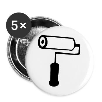 rouleau peinture - Lot de 5 grands badges (56 mm) - blanc - Devant
