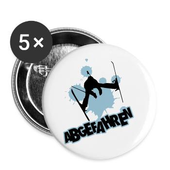 Skifahrer: abgefahren - Buttons groß 56 mm (5er Pack) - Weiß - Vorne