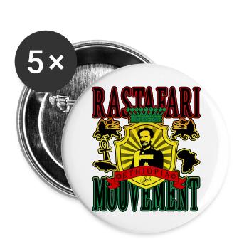 rastafari mouvement ethiopia - Lot de 5 grands badges (56 mm) - blanc - Devant