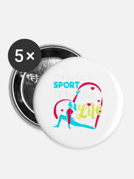Gymnastik - Buttons groß 56 mm (5er Pack) - Weiß