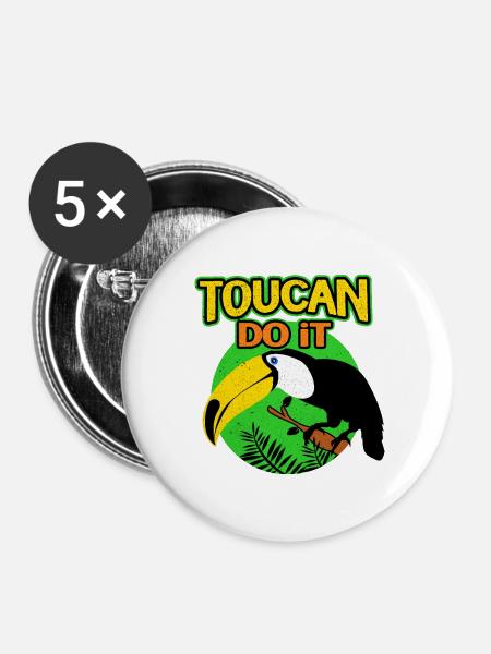 Tukan - Buttons groß 56 mm (5er Pack) - Weiß