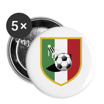 Subbuteo-Liga-Bianconero - Buttons groß 56 mm (5er Pack) - Weiß - Vorne