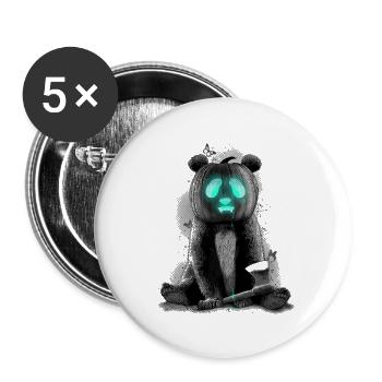 PANDALOWEEN - Lot de 5 grands badges (56 mm) - blanc - Devant