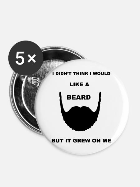 Beard - Buttons groß 56 mm (5er Pack) - Weiß