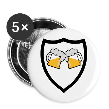 Emblème de bière 3c - Lot de 5 grands badges (56 mm) - blanc - Devant