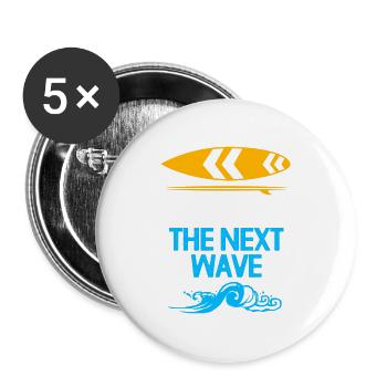 Kiteboard Kite Kiteboarding Geschenk Kitesurfer - Buttons groß 56 mm (5er Pack) - Weiß - Vorne