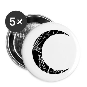 kratzer risse mond sichelmond halbmond nacht vollm - Buttons groß 56 mm (5er Pack) - Weiß - Vorne