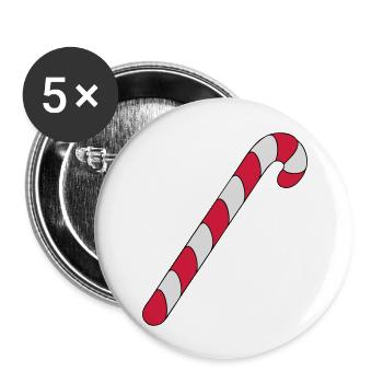 Zuckerstange - Buttons groß 56 mm (5er Pack) - Weiß - Vorne