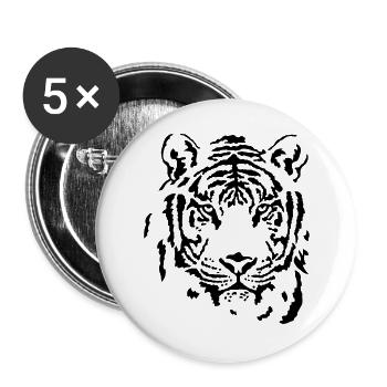 tiger - Lot de 5 grands badges (56 mm) - blanc - Devant