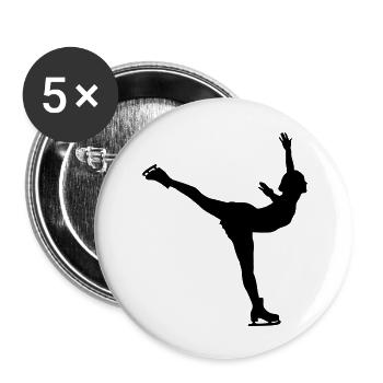 Figure skater - Buttons groß 56 mm (5er Pack) - Weiß - Vorne