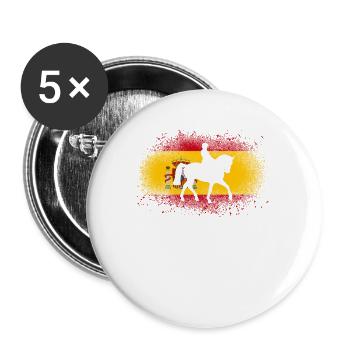 Dressage Spain rider gift horses flag - Buttons large 2.2''/56 mm (5-pack) - white - Front
