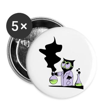 Dr rer nat Owl - Buttons large 2.2''/56 mm (5-pack) - white - Front