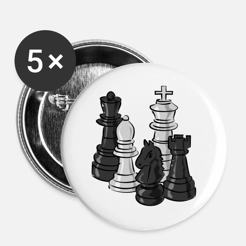 chess - Buttons large 2.2''/56 mm (5-pack) - white