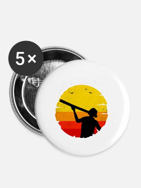 Didgeridoo - Buttons groß 56 mm (5er Pack) - Weiß