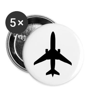 airplane_silhouette - Buttons large 2.2''/56 mm (5-pack) - white - Front