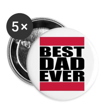 Best Dad Ever Logo - Buttons groß 56 mm (5er Pack) - Weiß - Vorne