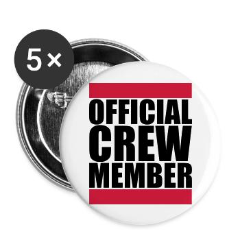 Official Crew Member Logo - Buttons large 2.2''/56 mm (5-pack) - white - Front