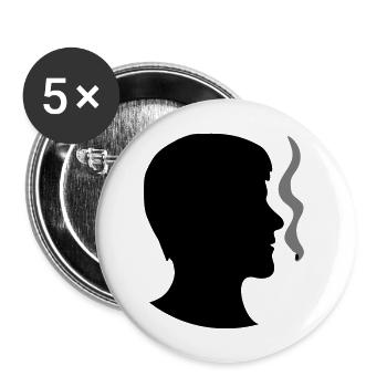 fumeur fumeur cigarette drogues contre les mauvaises herbes cannabis chanvre - Lot de 5 grands badges (56 mm) - blanc - Devant