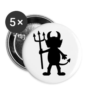 Personnage de dessin animé diable homme - Lot de 5 grands badges (56 mm) - blanc - Devant