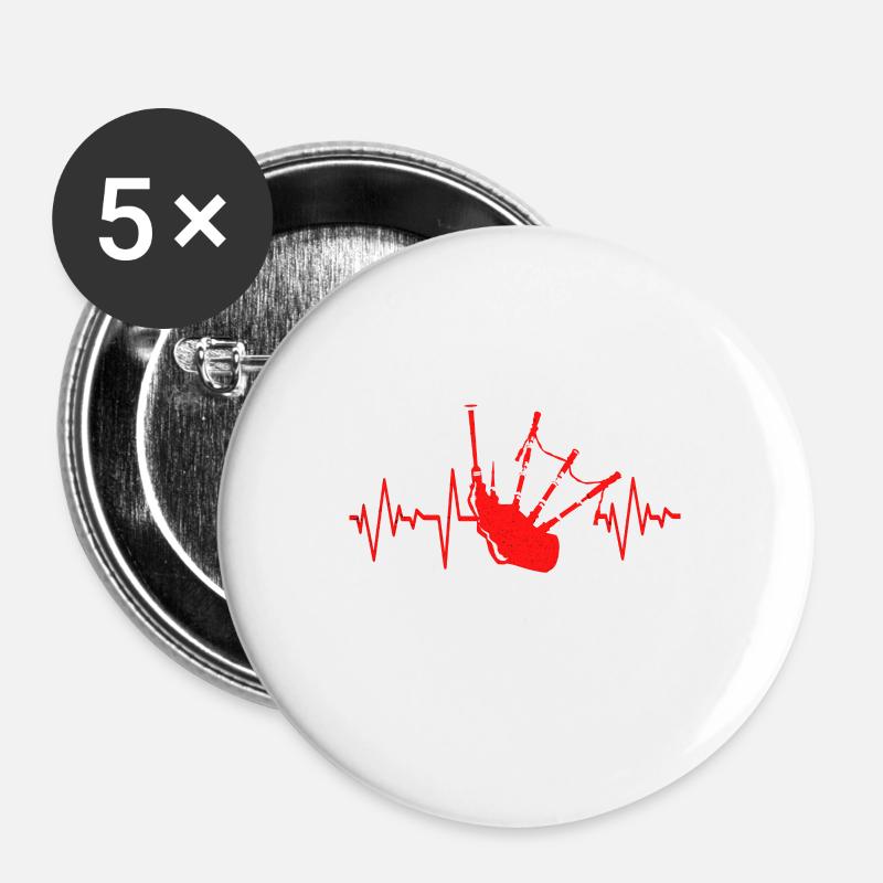 Bagpipes - Buttons large 2.2''/56 mm (5-pack) - white