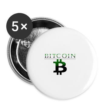 Bitcoin - Lot de 5 grands badges (56 mm) - blanc - Devant
