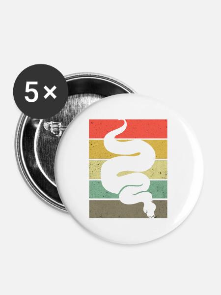 Python - Buttons groß 56 mm (5er Pack) - Weiß