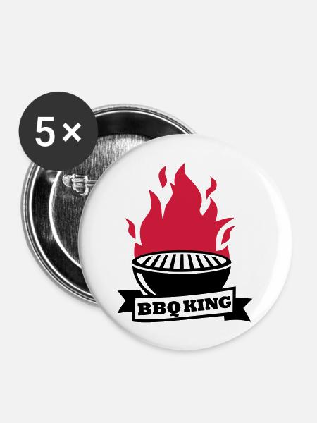 BBQ King - Buttons groß 56 mm (5er Pack) - Weiß