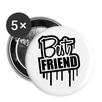 Best Friend Stempel Graffiti - Buttons large 2.2''/56 mm (5-pack) - white - Front