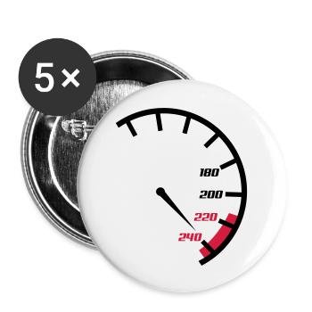 tacho - Lot de 5 grands badges (56 mm) - blanc - Devant