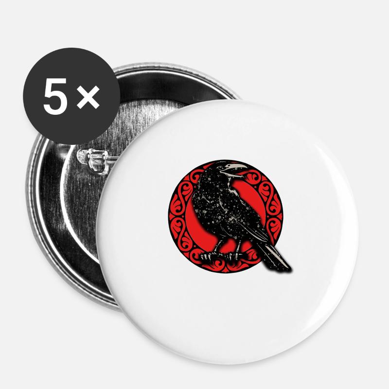 VIKINGS - Buttons large 2.2''/56 mm (5-pack) - white