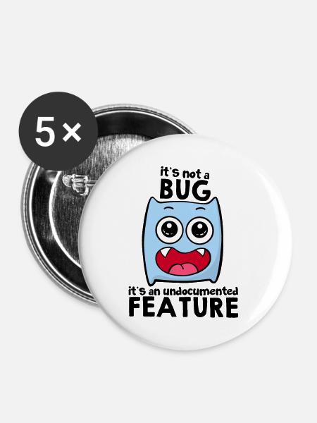 Programmierer - Buttons groß 56 mm (5er Pack) - Weiß