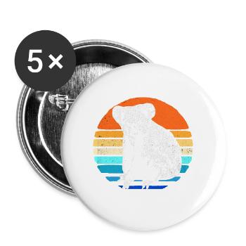 Koala - Buttons groß 56 mm (5er Pack) - Weiß - Vorne