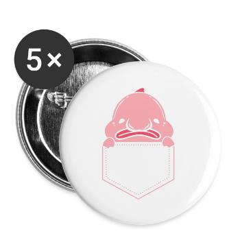 Blobfish Deep Sea Grumpy Introverted Gift - Buttons large 2.2''/56 mm (5-pack) - white - Front